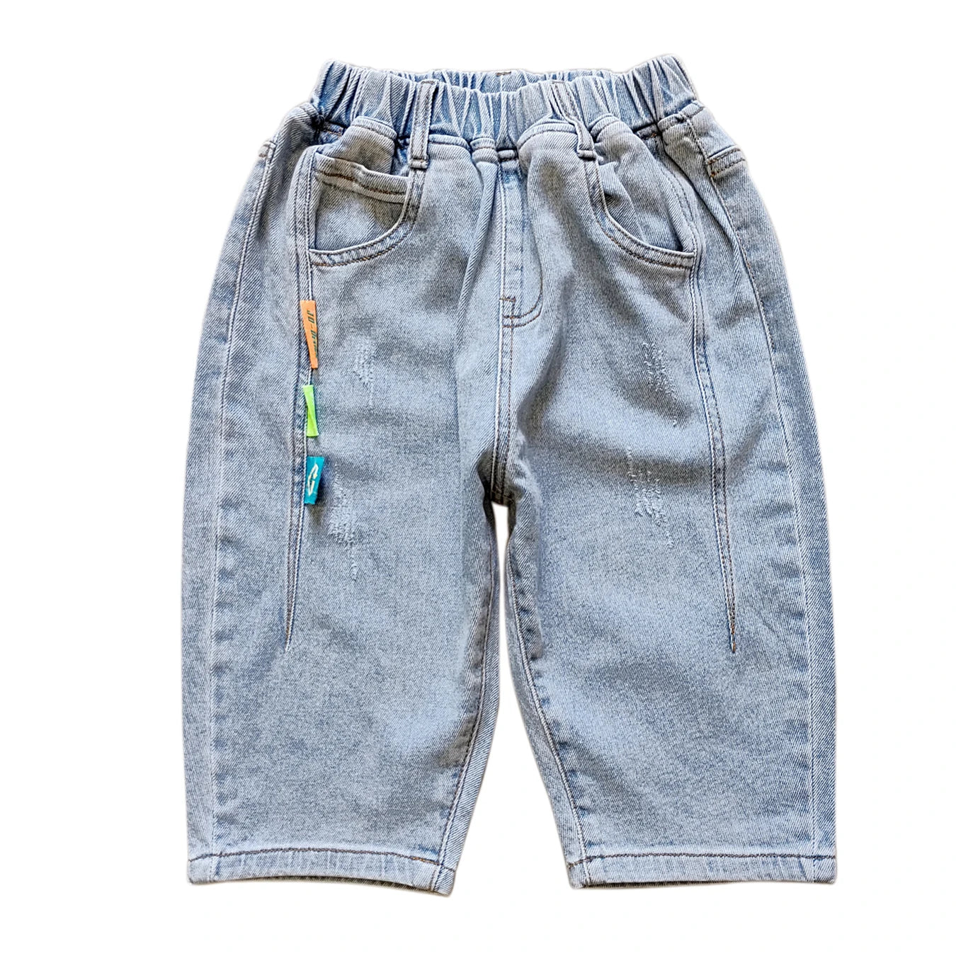 5093 casual  soft denim shorts  summer kids boys  shorts jeans loose 60%-70% length