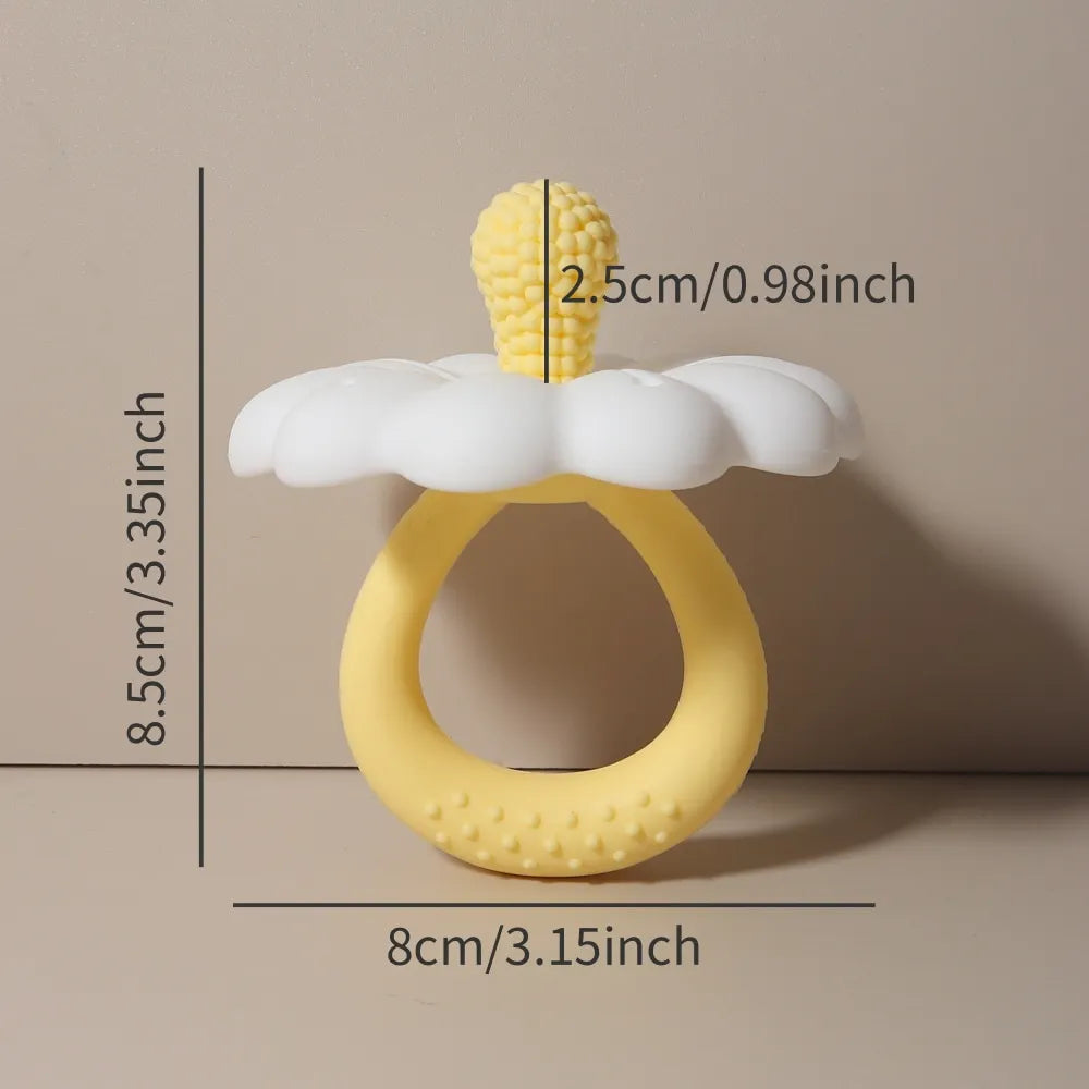 2024 hot sale Baby flower shape Teether silicone pacifier teether big size baby BPA free teether toy