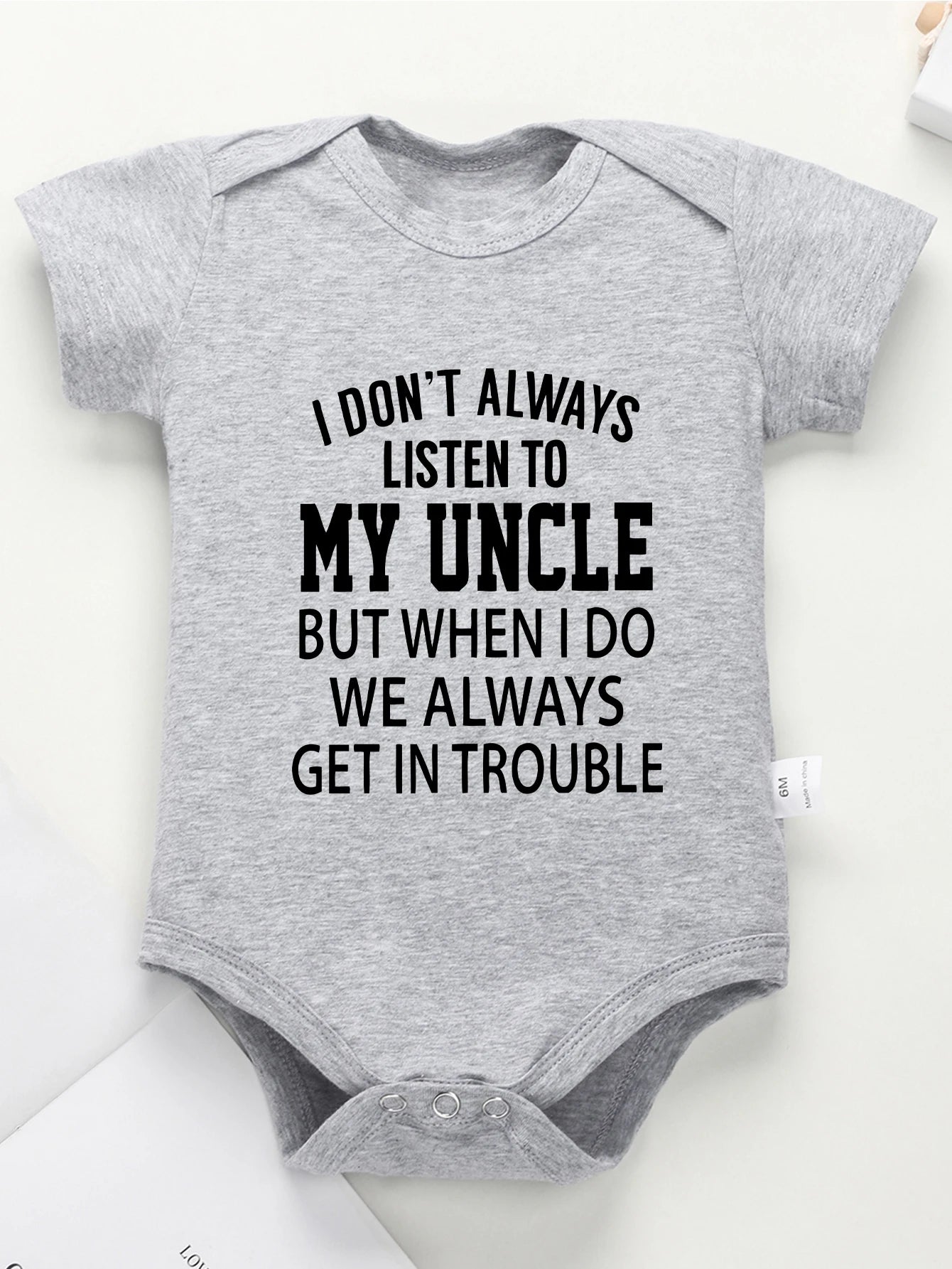 I Don't Always Listen To My Uncle Print Boy Girl Trendy Harajuku Rompers Baby Bodysuit Toddler Jumpsuit Clothes Newborn Infant