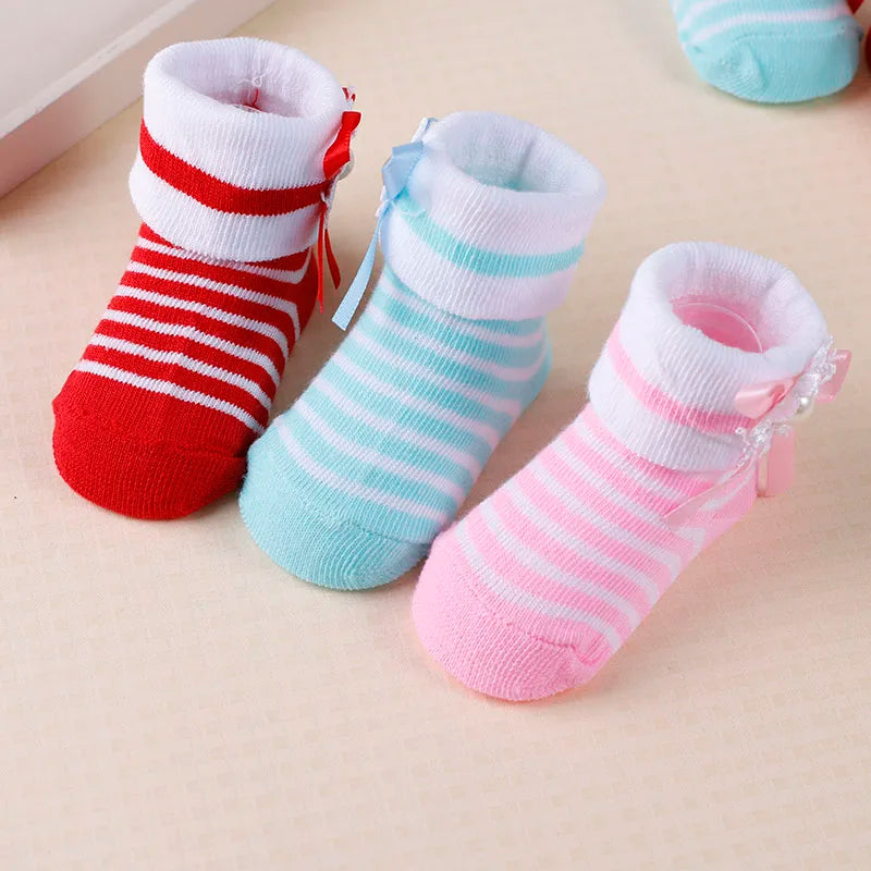 6Pairs/Lot Newborn Baby Socks Infant Kids Knee High Ruffle Girls Sock Anti Slip Long Frilly Lace Socks For 0-24months