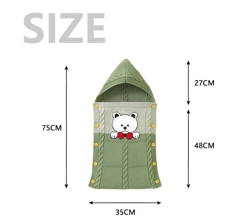 New Baby Winter Swaddle Wrap Blankets Knitted Toddler Infant Baby Swaddle Kids Warm Stroller Crib Envelope Newborn Baby Blankets