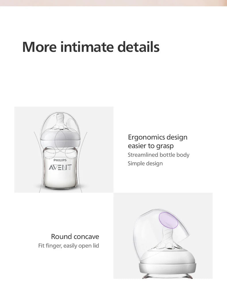 PHILIPS AVENT 0-6 months Newborn baby High boron glass milk bottle Prevention of choking Anti-flatulence 125ml+240ml Combination