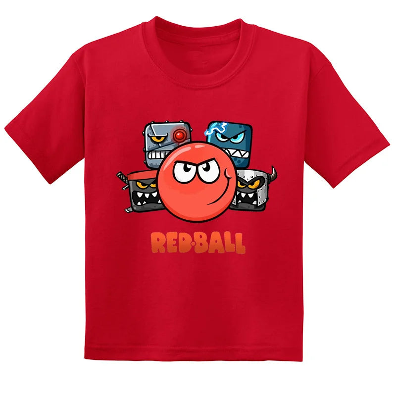 Hot Sale Red Ball 4 Print Cartoon Kids T-shirt Funny Baby Boys Girls Clothes Summer Fashion Children Cotton Short Sleeve T shirt