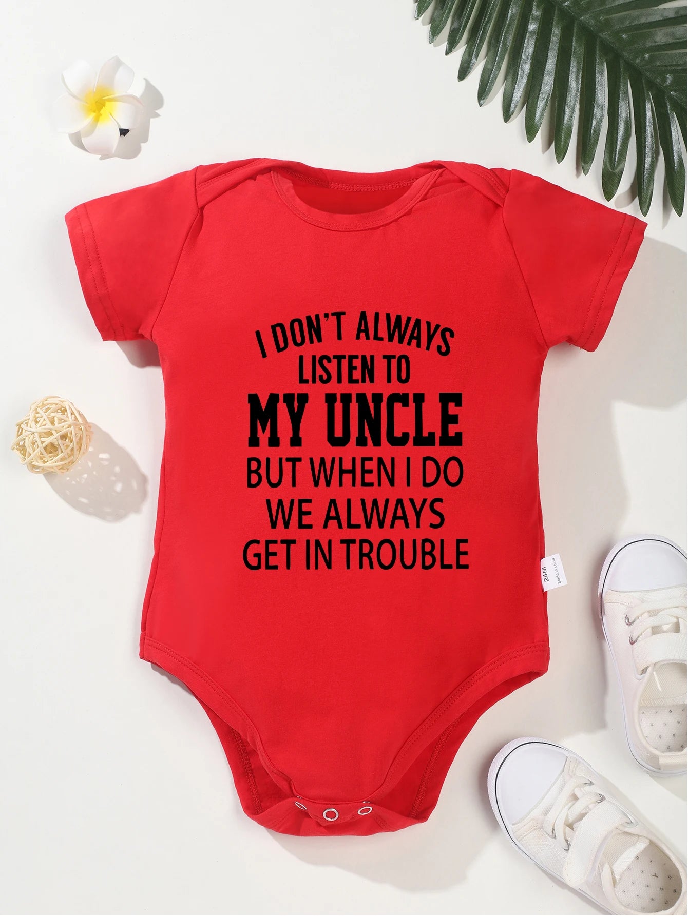 I Don't Always Listen To My Uncle Print Boy Girl Trendy Harajuku Rompers Baby Bodysuit Toddler Jumpsuit Clothes Newborn Infant