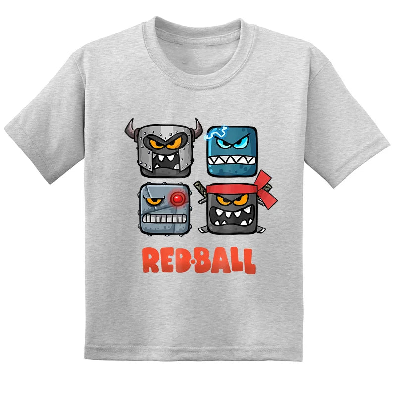 Hot Sale Red Ball 4 Print Cartoon Kids T-shirt Funny Baby Boys Girls Clothes Summer Fashion Children Cotton Short Sleeve T shirt