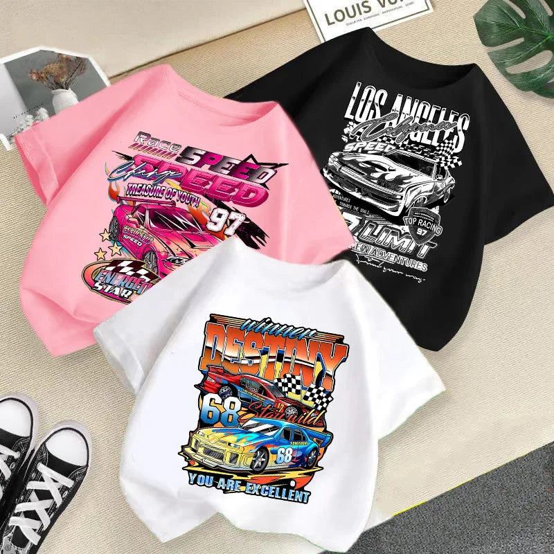 Boys and Girls Short-sleeved T-shirt Summer Wear 2024 New Children's Thin Summer Tops Boys Casual Style Half-sleeved 100-160