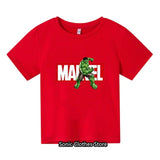 2024 Summer New Hulk Pattern Boys and Girls Children's Printed T-shirt Children's Summer Fashion Short Sleeved T-shirt