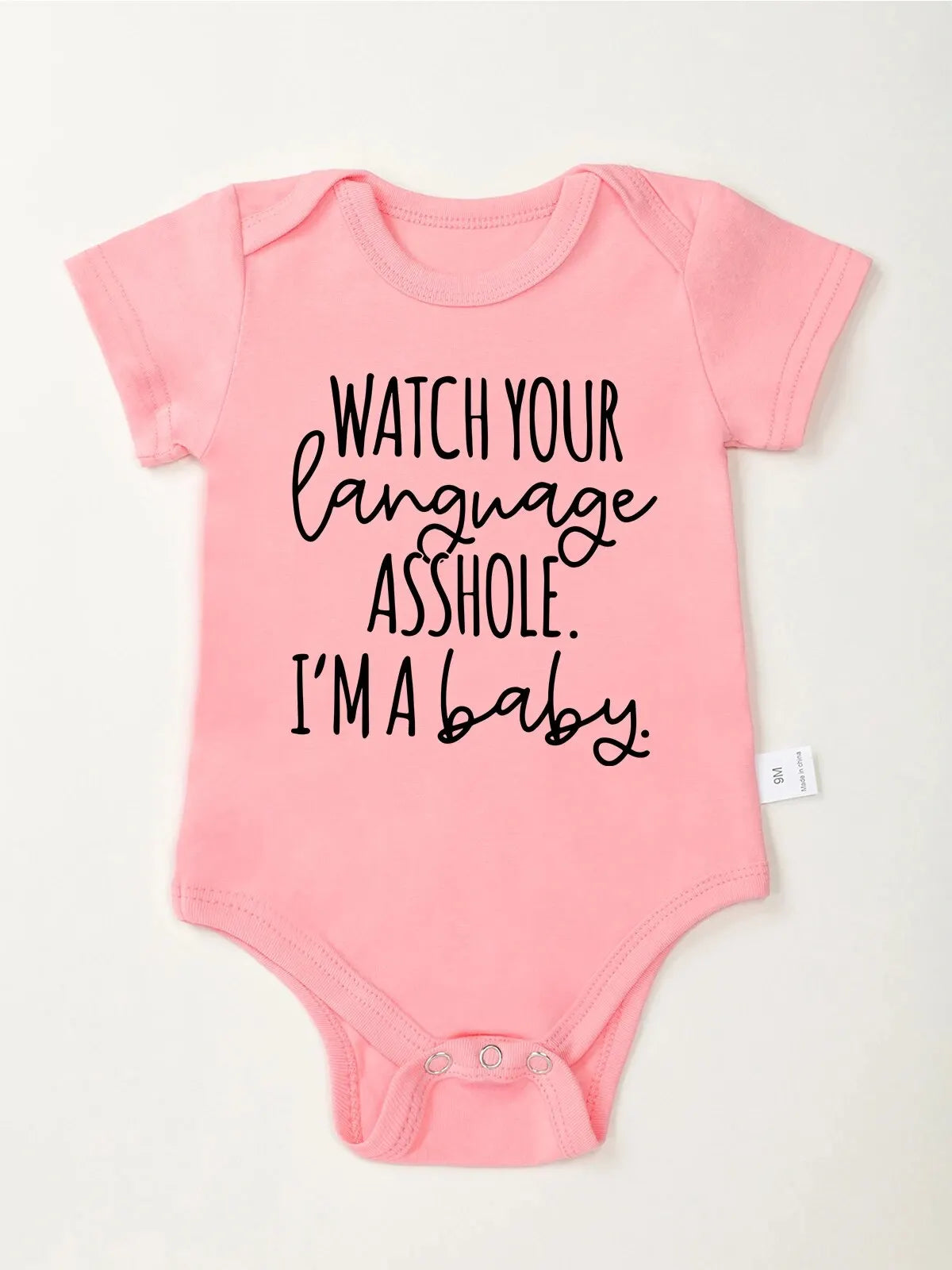 Funny Creative Newborn Girl Boy Clothes Watch Your Language Printed Cotton Infant Onesie Trend New Toddler Jumpsuit Short Sleeve