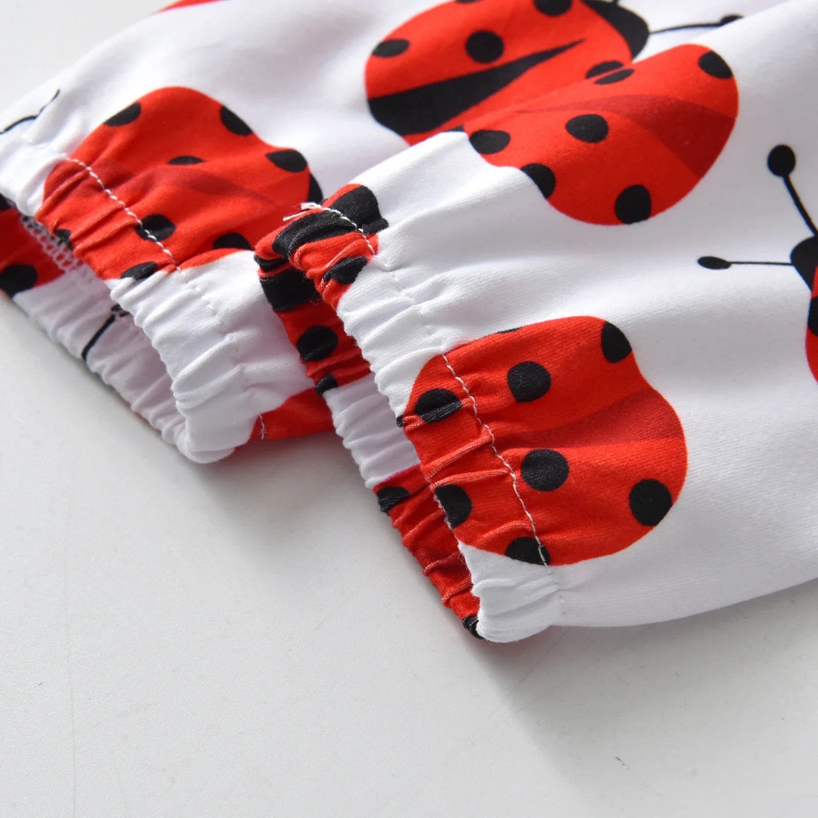 Cute insect Pattern Newborn Girls Baby Clothes Set Cotton Romper Bodysuit Top and Infant Pants Bow Headband Long Sleeve Outfit