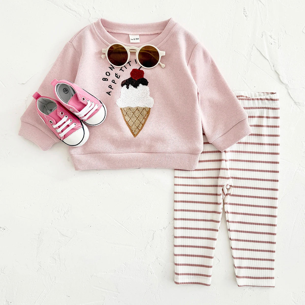 Newborn Girl Clothes Autumn Infant Outfit Sets Long Sleeve 2Pcs Pink Baby Kids Children Clothes Tracksuit Spring Top Pants