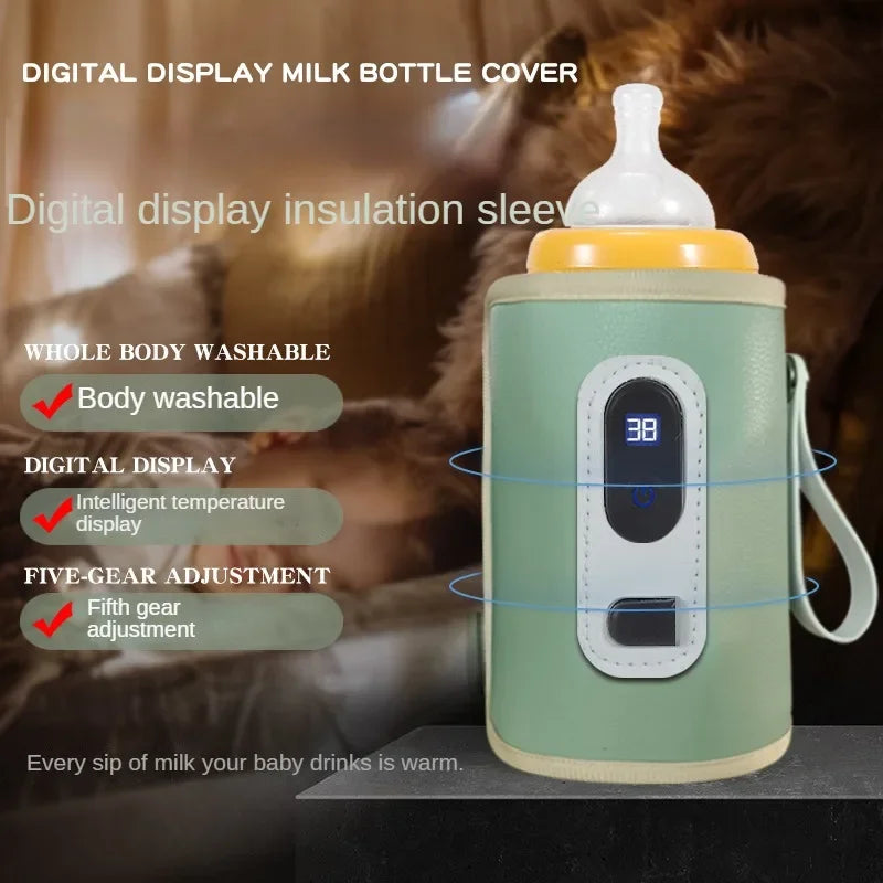 Portable Baby Milk Warmer Guardian Travel Digital Display Nursing Bottle USB Baby Bottle Hot Bag Universal Heater