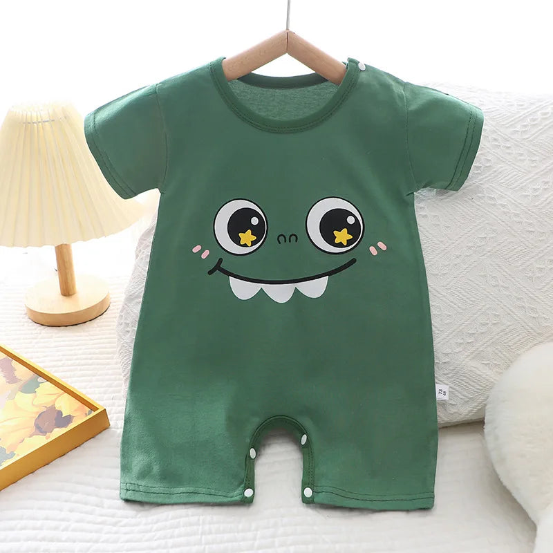 2024 Infant Toddler Crawling Clothes Cotton Summer Boys Girls Thin Male Baby Female Short-sleeved Romper suit Children's Onesie