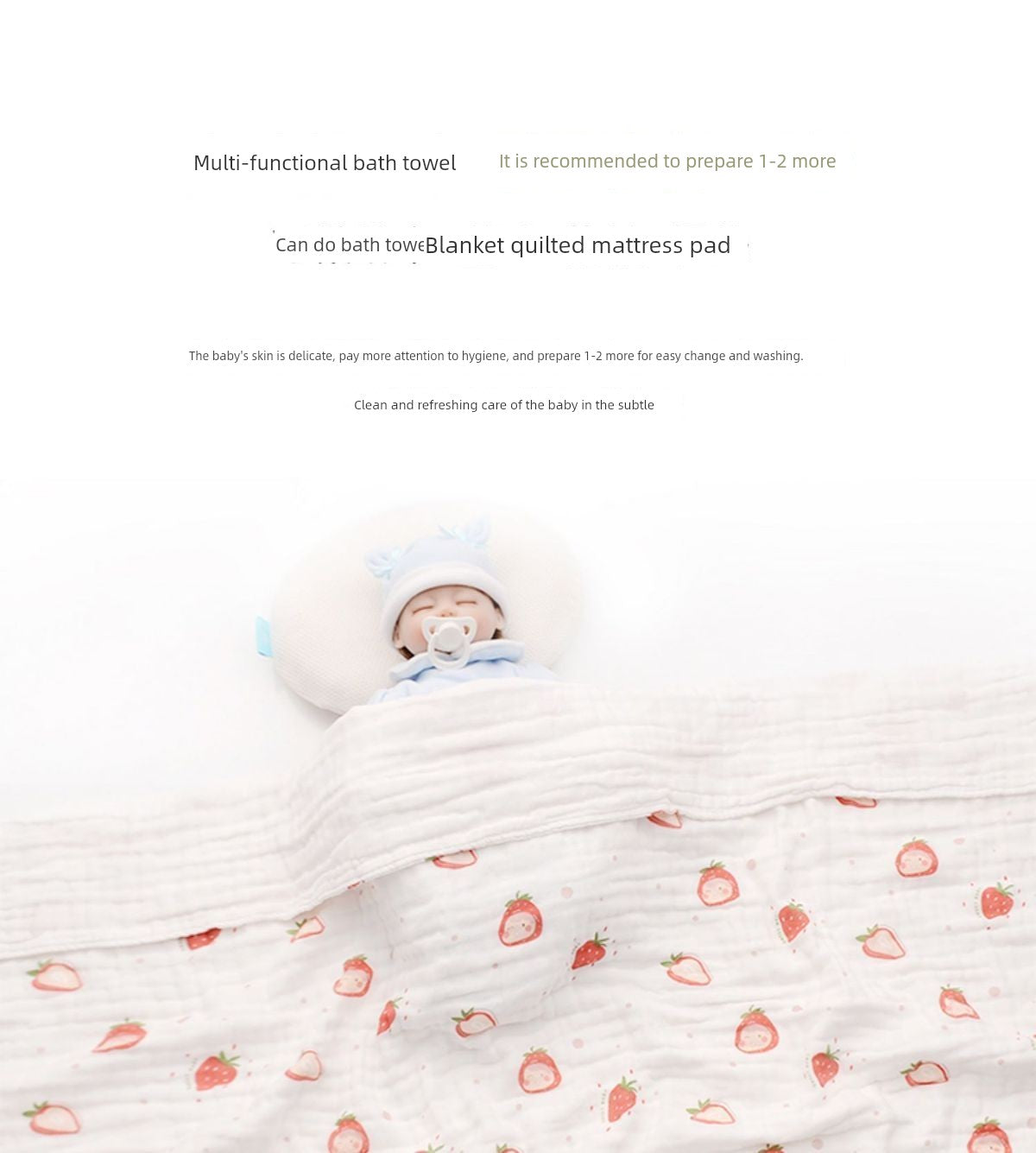 Baby Gauze Bath Towel Newborn Baby Soft Pure Cotton All Cotton Class a Towel Absorbent Summer New Arrival Children's Blankets