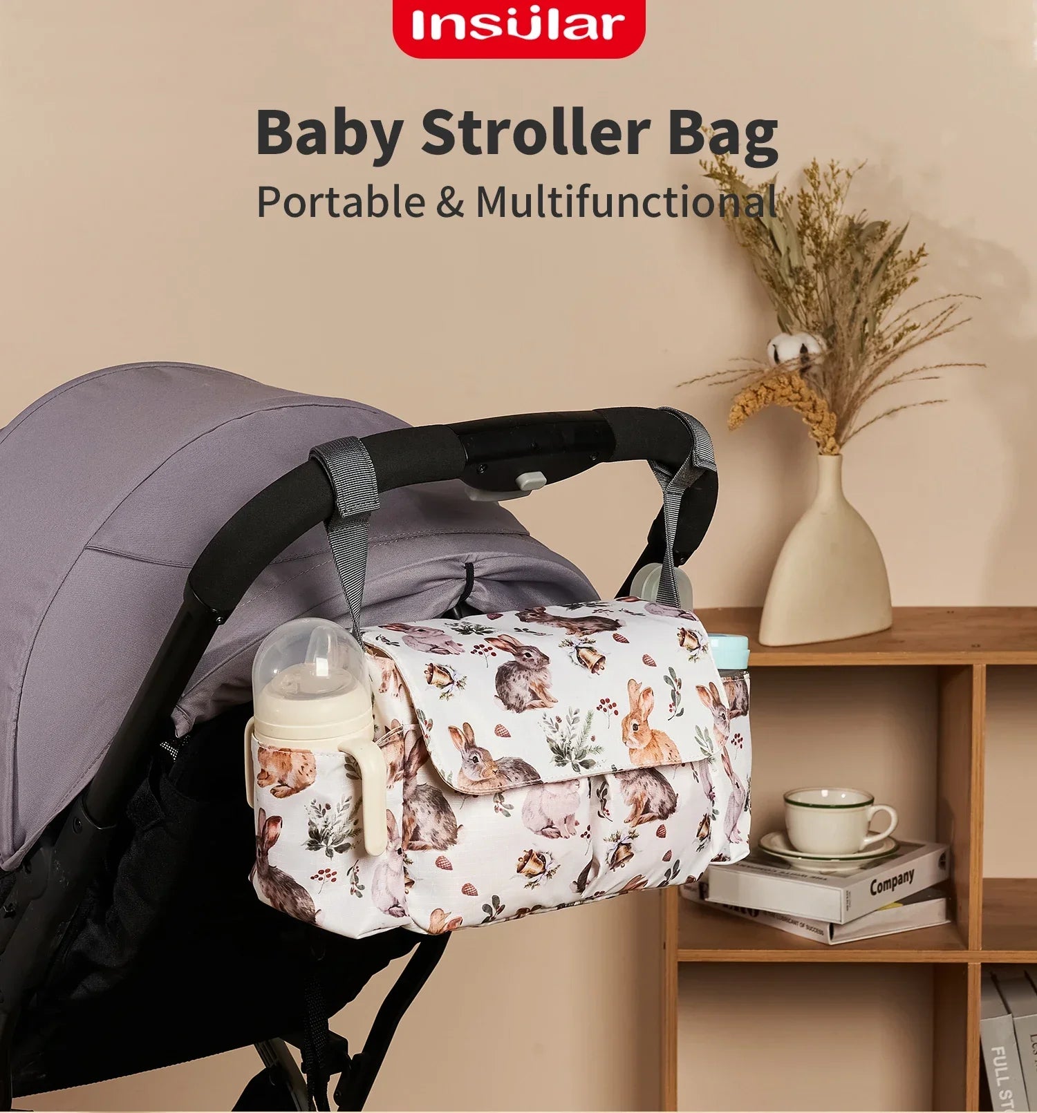 Diaper bag Cartoon Baby Stroller Organizer Nappy Diaper Bags Waterproof Buggy Pram Cart Basket Hook Stroller Accessories