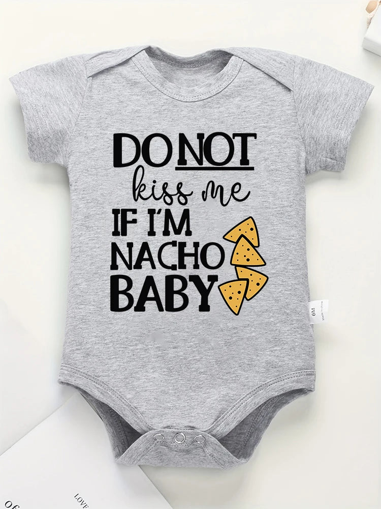 Nacho Baby Funny Newborn Boy Clothes American Style Cute Harajuku 100% Cotton Infant Girl Onesie Popular New Creative Bodysuit