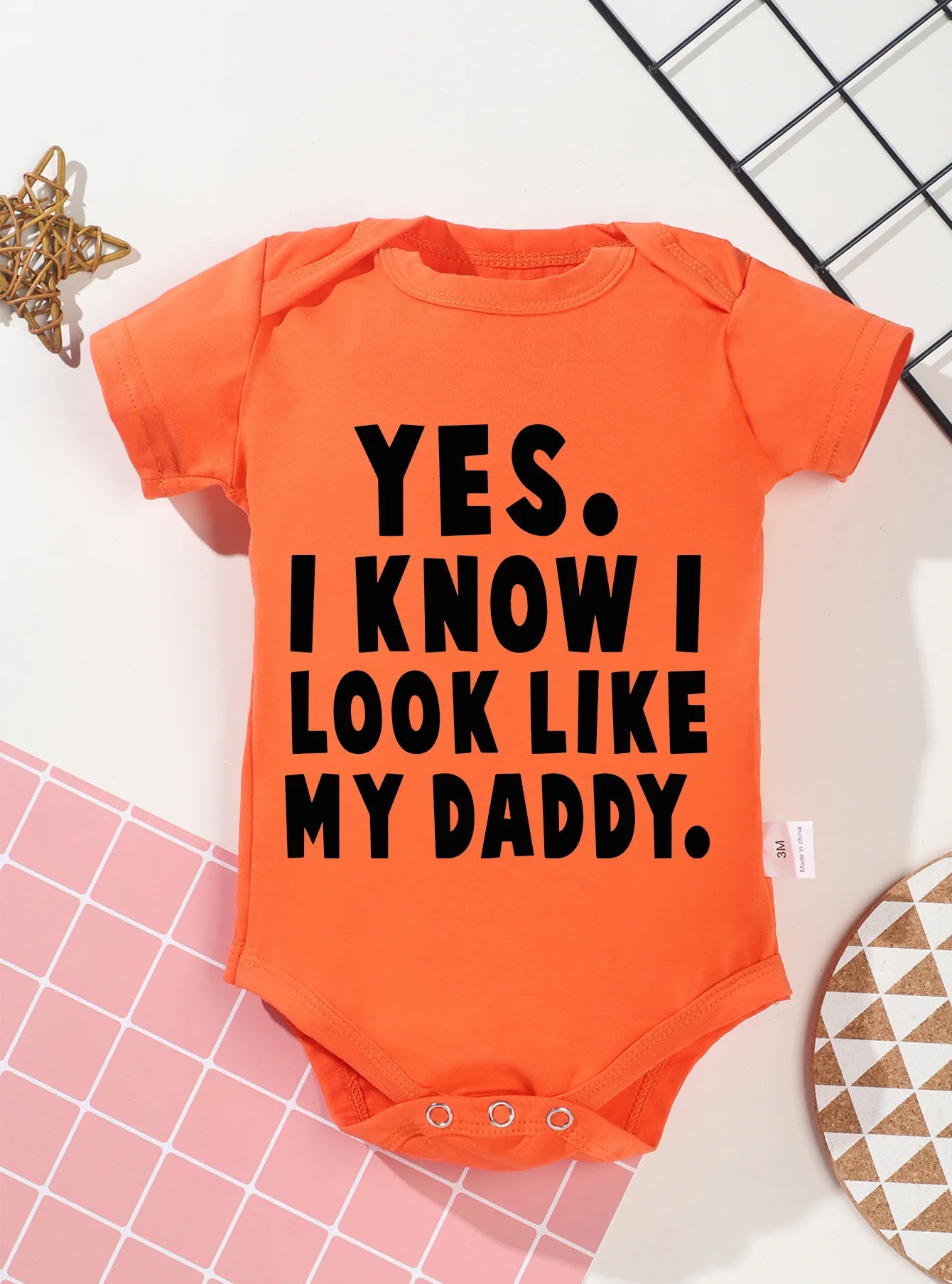 Short Sleeve Toddler Romper Infant Jumpsuit Newborn Baby Girl Boy Clothes Bodysuit Yes I Know Look Like My Daddy Print Onesie