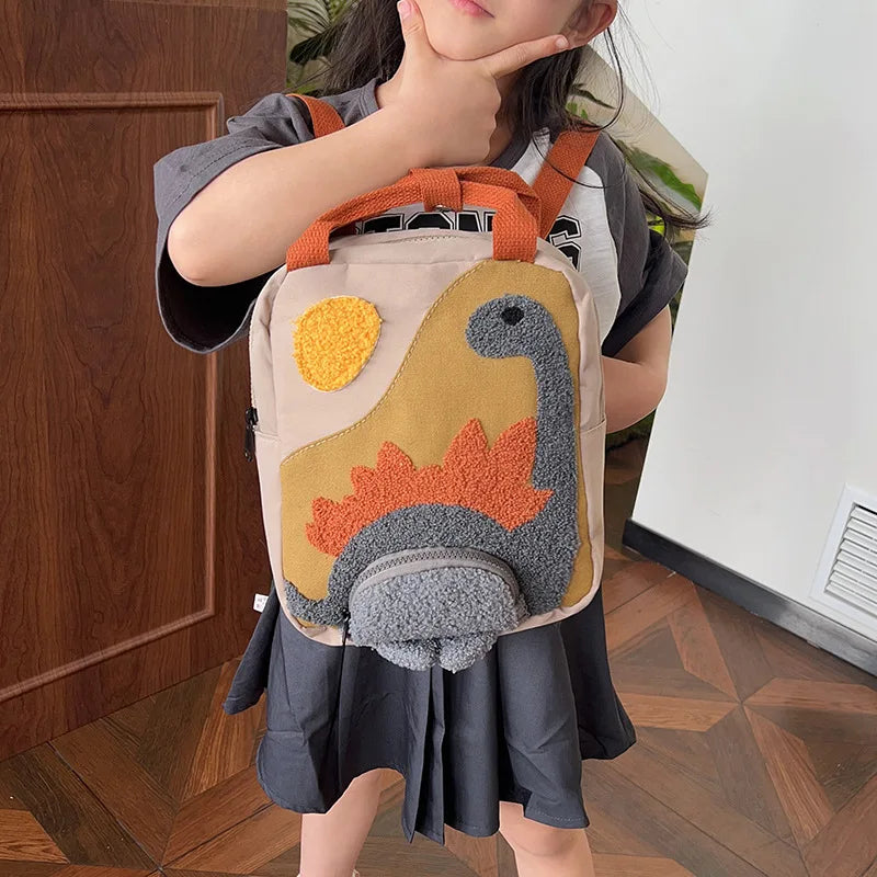 2024 New Children's Bag Baby Animal Decoration Kids Backpack Schoolbag Boys And Girls Fashion Cute Kinderganter Two-shoulder Bag