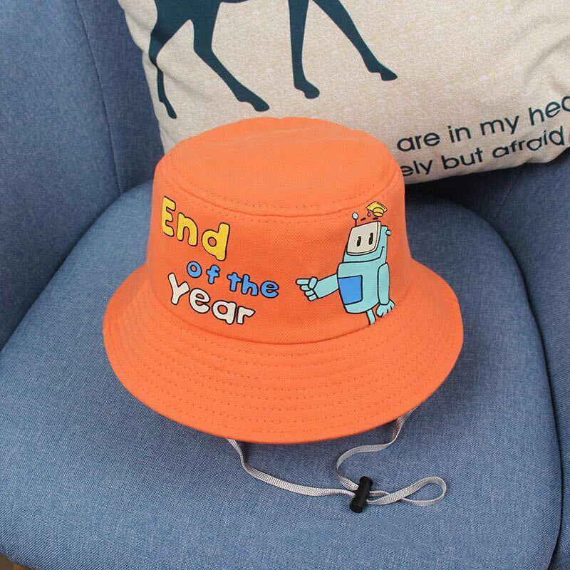 Children Bucket Hat New Spring Boys Girls Sun Hat Cute Funny Expression Outdoor Summer Kids Hat Fishing Cap Korean Style 2-6Y