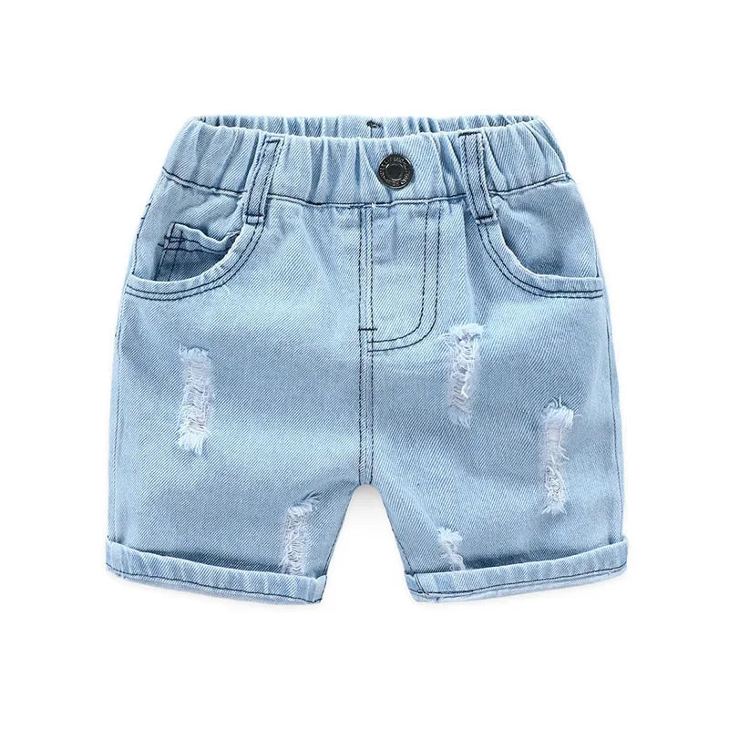 Baby Boy Shorts Jeans 2023 Summer Boys Printing Denim Cotton Casual Kids Short Pants For Children Trousers 2-8Years Clothing