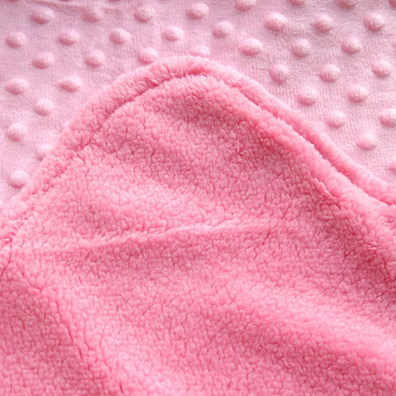 Spring Baby Blanket Warm Double Layer Swaddle Wrap Newborn Thermal Soft Fleece Bath Towel Baby Stroller Blanket Sleepsack 76*102