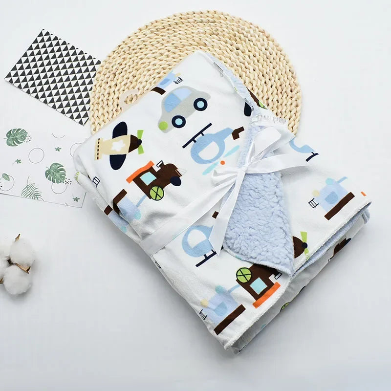 Baby Blankets New Double Layer Super soft Fleece Infant Bebe Swaddle Envelope Wrap For Newborn Baby Boys Girls Bedding Blanket