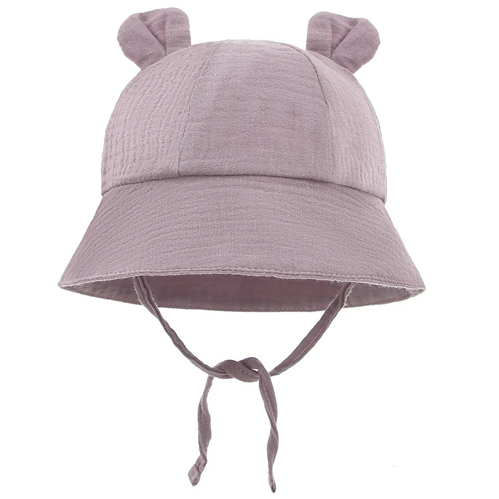 2022 New Autumn Baby Sun Hat Children Outdoor Rabbit Ear Beach Caps Boy Girl Panama Hat Unisex Beach Bucket Hats Bunny Hat