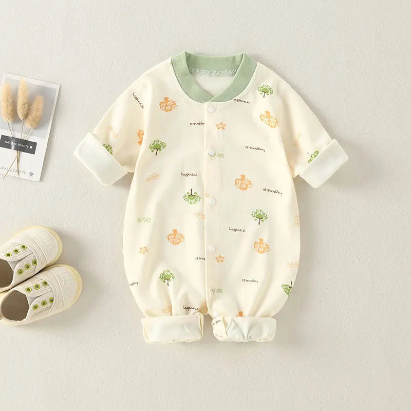 Baby Bodysuit Cotton Print Long Sleeve Boys and Girls Infant Comfort Creeper One Piece Spring and Autumn