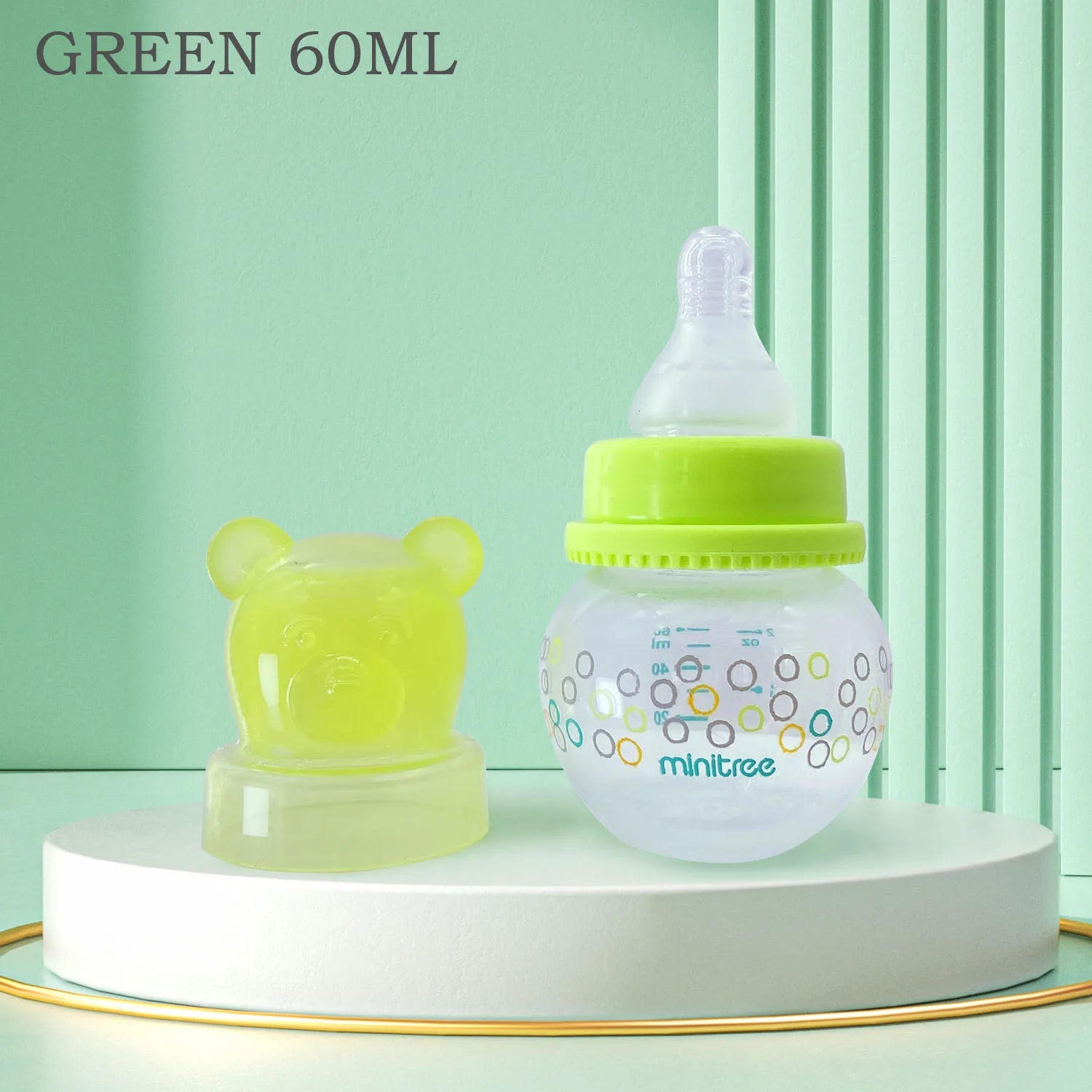 0-6 months newborn baby mini bottle, 60ml creative small windmill baby bottle, fall-proof and anti-colic PP bottle, BPA-free