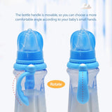 240ML Baby PP Bottle Wide Mouth Newborn Baby Bottle with Handle Baby Milk Bottle Newborn Pattern Baby Cup BPA Free