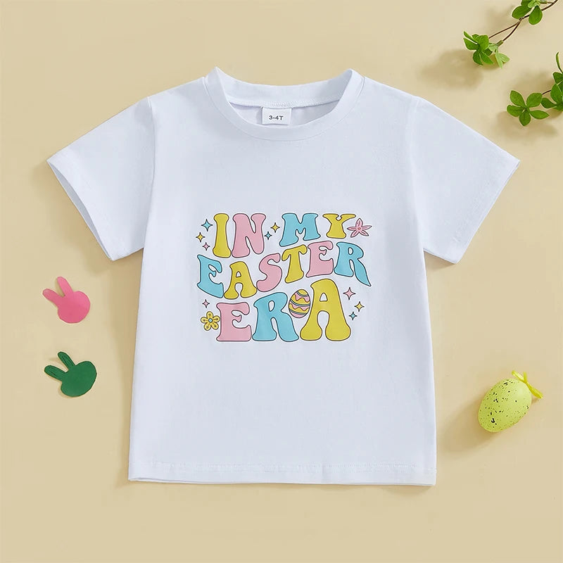 Citgeett Summer Easter Kids Boys Girls T-Shirts Short Sleeve Cartoon Print Tops T-Shirts Clothes