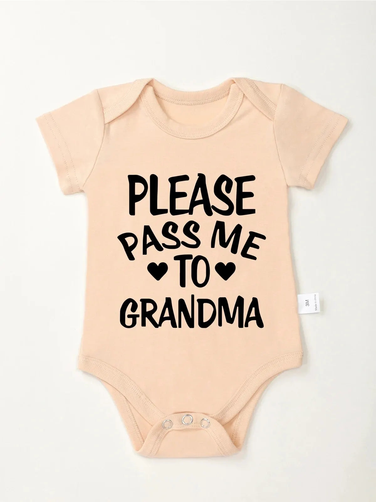 Cute Harajuku Newborn Bodysuit Please Pass Me to Grandma Printed Fun Baby Boy and Girl Clothes Fine Gift Cotton Infant Onesie