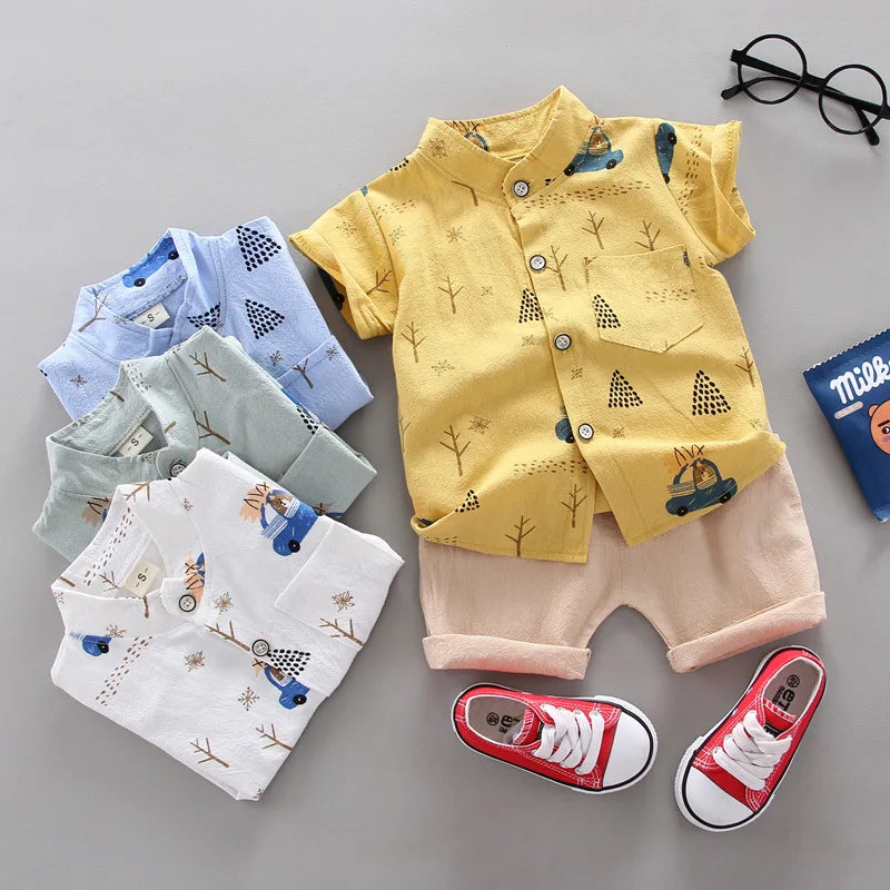 Fashion Baby Boy's Suit Summer Casual Clothes Set Top Shorts 2PCS Baby Clothing Set For Boys Infant Suits Kids Clothes