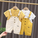 New Summer Baby Boys Clothes Suit Children Girls Fashion T-Shirt Overalls 2Pcs/Set Toddler Casual Costume Kids Tracksuits