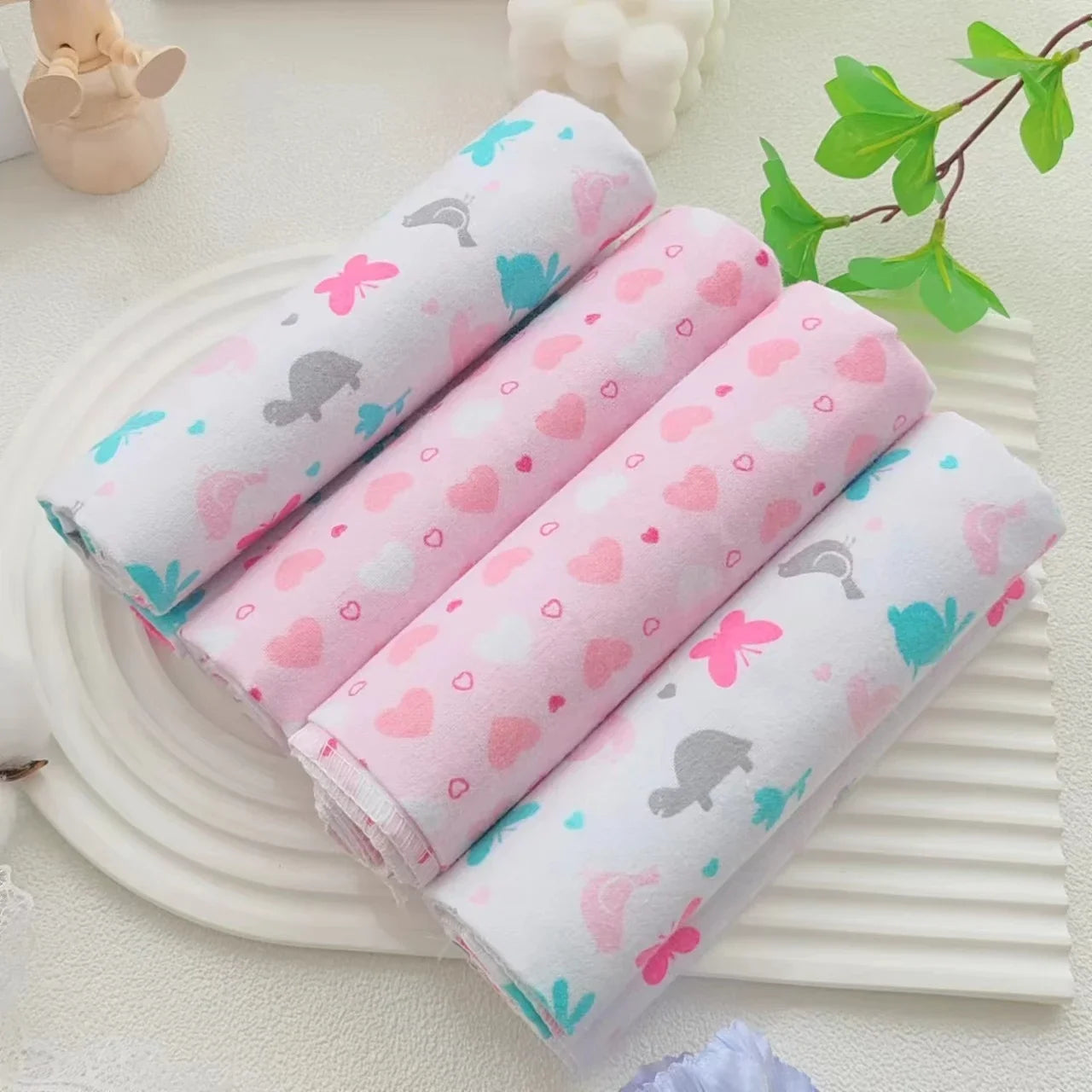 4pcs/pack 100% Cotton Receiving Baby Blanket Newborn 76x76cm Baby Bedsheet Supersoft Flannel Diapers New Born Blanket Swaddle