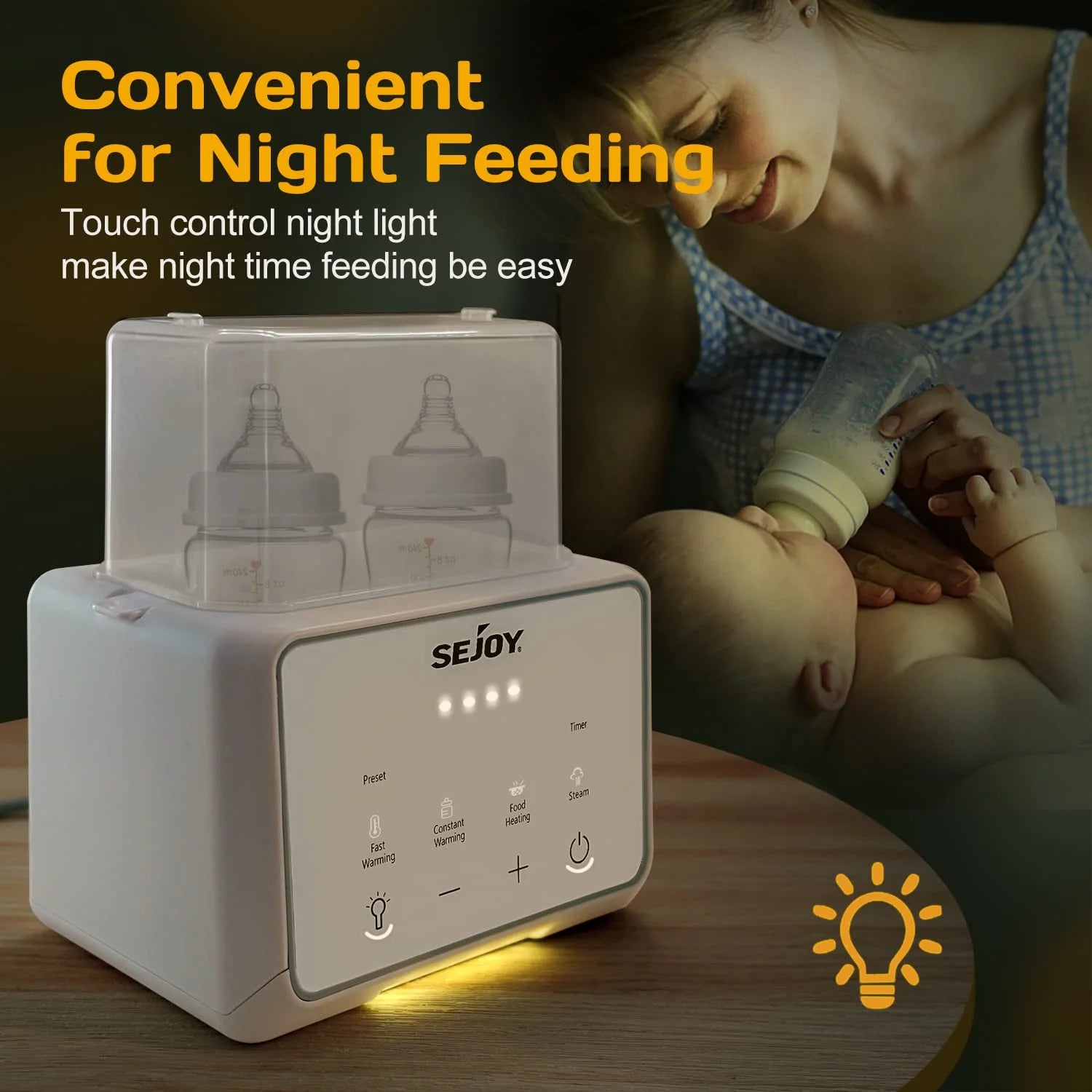 SEJOY Bottle Warmer, 6 in 1,breastmilk and Formula Milk Warmer, Baby Food Heating, Baby Water Warmer, Breast Feeding Essentials