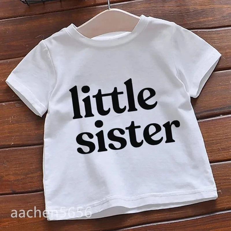 Big Brother Big Sister Kids Summer Girls & Boys Funny Tshirt Children Print T-shirt Fashion Casual Baby White Clothes