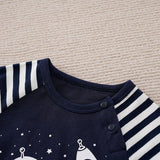 Summer Boys and Girls Cute Navigator Comfortable and Casual Cotton Short Sleeve Round Neck Baby Bodysuit