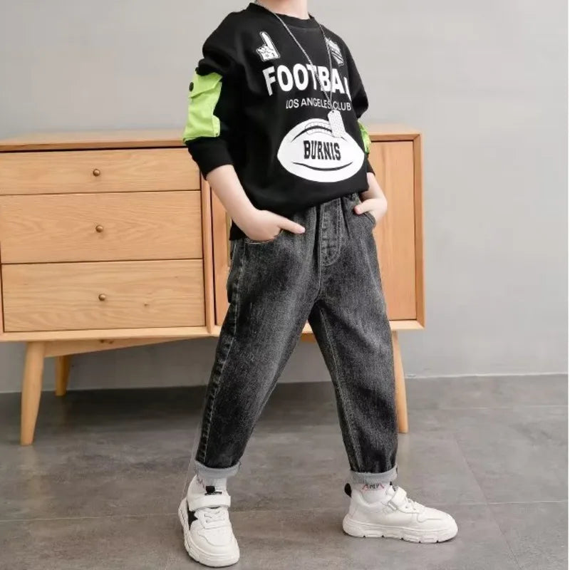 Big Boy Trousers Jeans For Boys Summer Clothes Children's Clothing From 11 To 12 Years Kids Pants Boy's Child Teenager Clothing