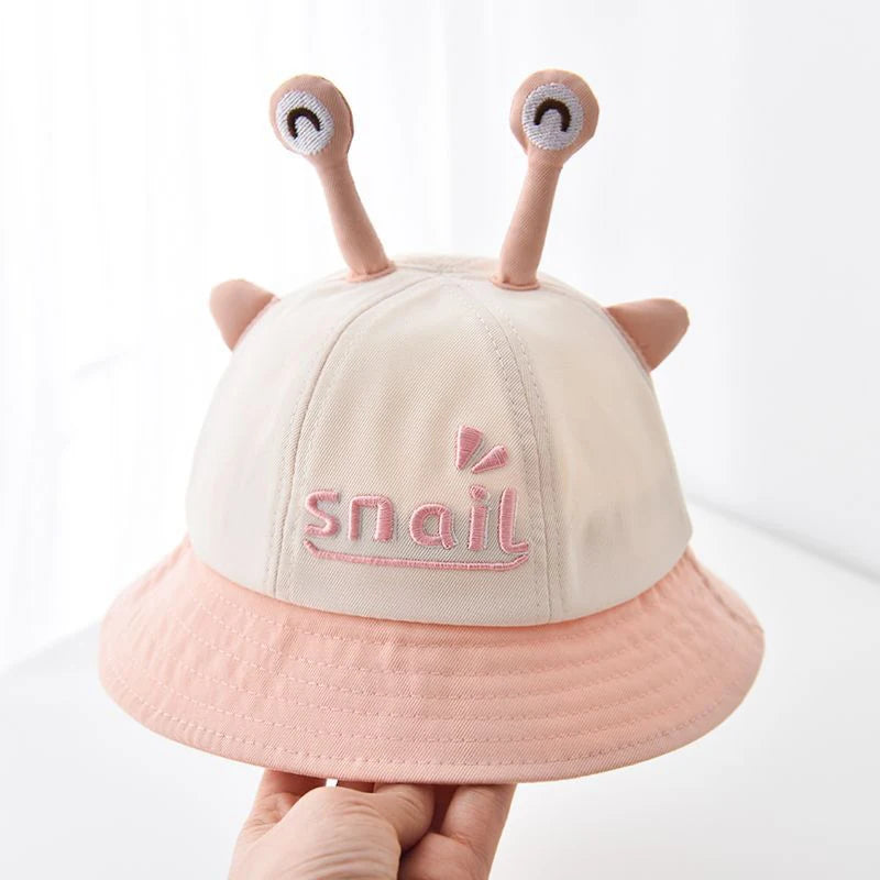 Cartoon Snail Baby Bucket Hat Cute Solid Color Ear Kids Fisherman Cap Spring Summer Wide-brim Toddler Panama Sun Hats