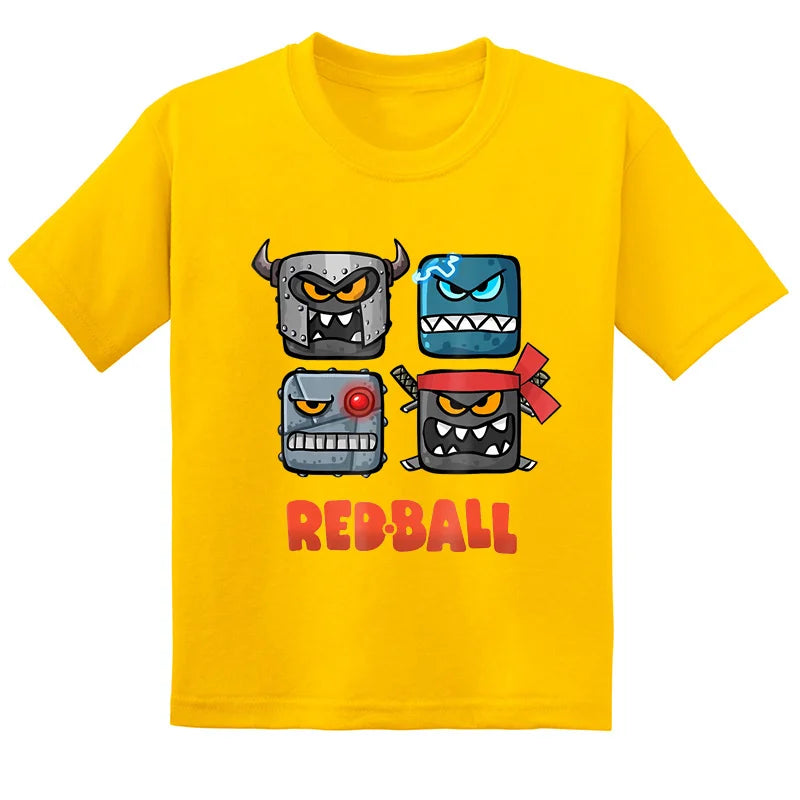 Hot Sale Red Ball 4 Print Cartoon Kids T-shirt Funny Baby Boys Girls Clothes Summer Fashion Children Cotton Short Sleeve T shirt