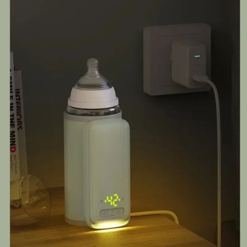 Portable and Fast Night Milk Dispenser Rechargeable Intelligent Constant Temperature Milk Bottle Heating and Insulation Sleeve