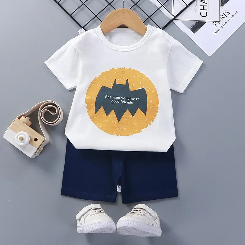 Summer Baby Clothes Set Casual Baby Boy Clothing Set Kids Short Sleeve Sports Set Tshirt Shorts Infant Baby Girl Clothes suits