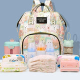 25*38CM Baby Diaper Bag Cartoon Print Handbag Waterproof Reusable Diaper Bag Outdoor Travel Stroller Carrying Bag Storage