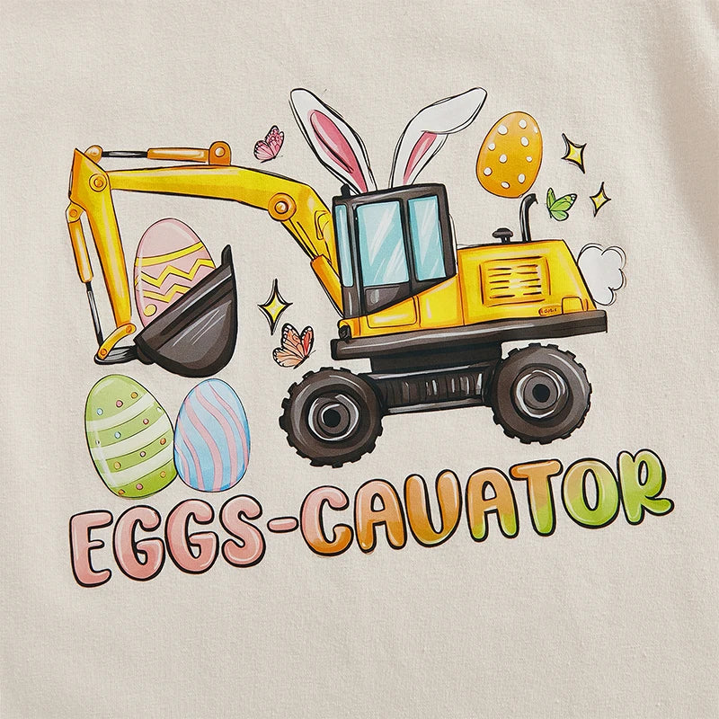 Citgeett Summer Easter Kids Boys Girls T-Shirts Short Sleeve Cartoon Print Tops T-Shirts Clothes