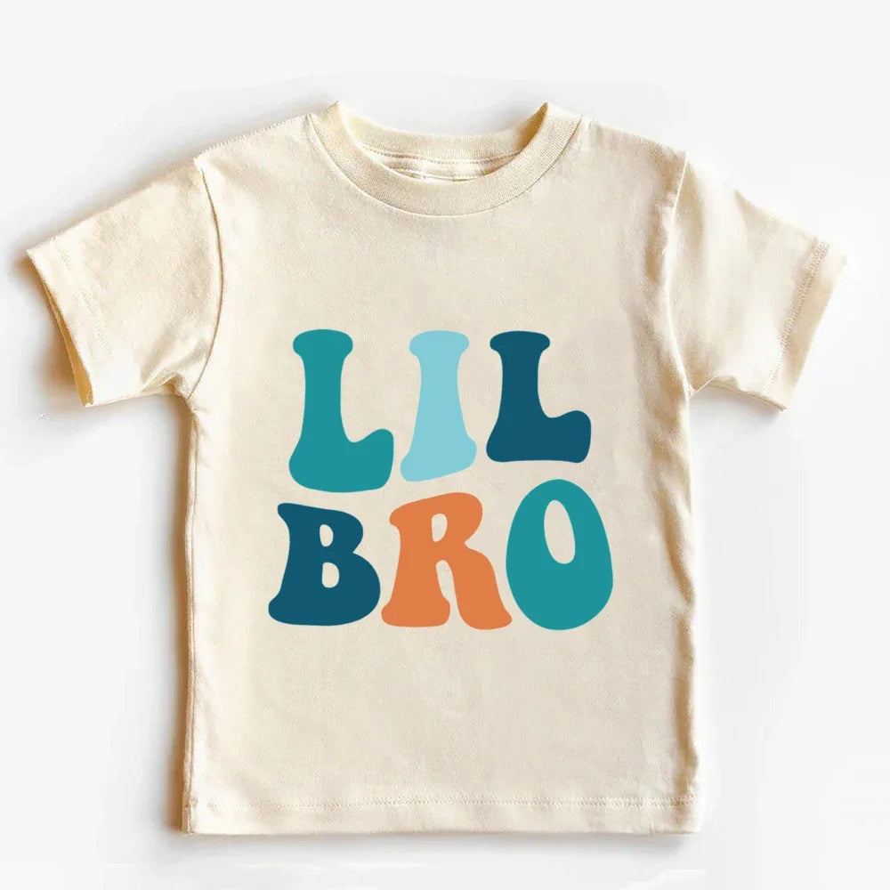 Big Brother Little Brother Family Matching Shirt Boys Summer T-shirt Kids Retro Short Sleeve Tops Outfit  Sibling Shirts Clothes