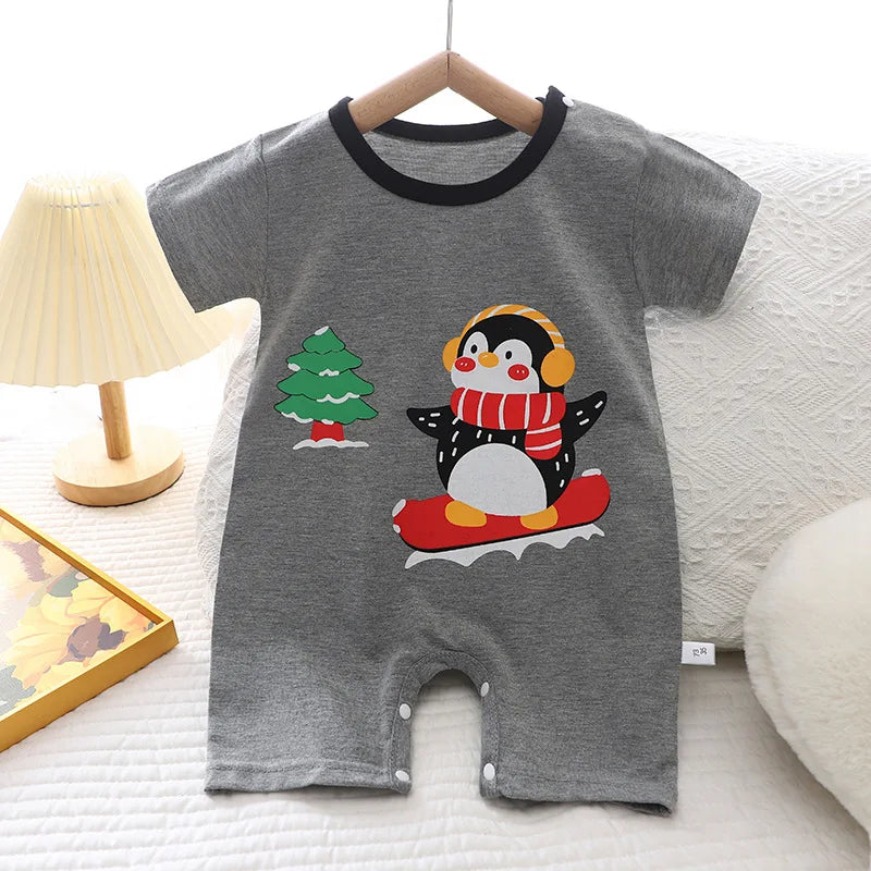 2024 Infant Toddler Crawling Clothes Cotton Summer Boys Girls Thin Male Baby Female Short-sleeved Romper suit Children's Onesie