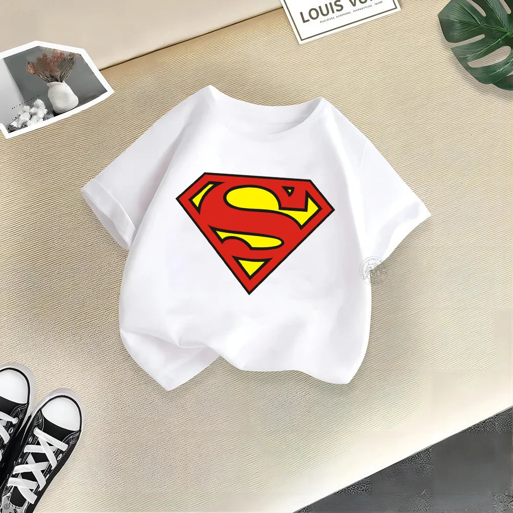 Cartoon Summer clothing Casual cotton T-shirt Super Heroes Boys Girls comfortable cotton T-shirt crewneck short-sleeved top