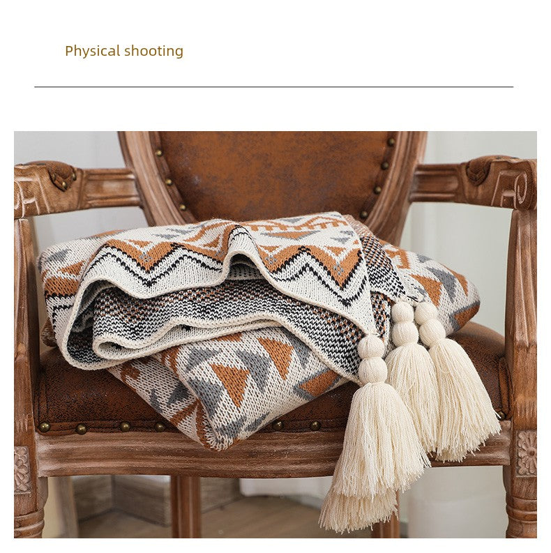 Navajo Knitting Bohemia Baby Air Conditioning Blanket