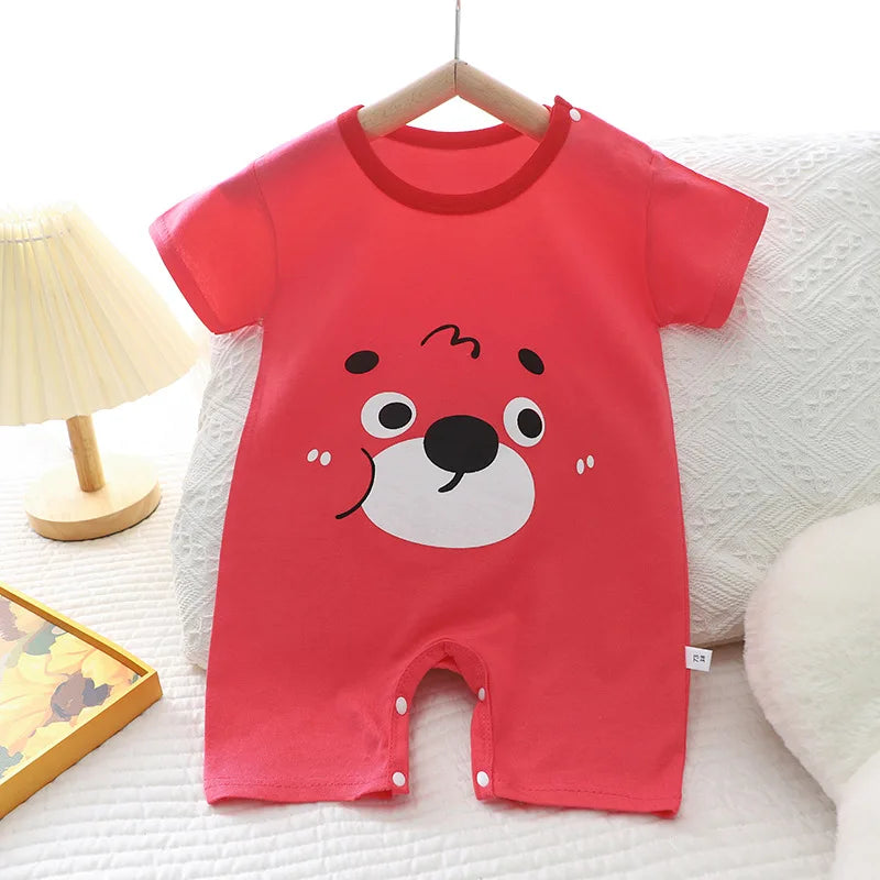 2024 Infant Toddler Crawling Clothes Cotton Summer Boys Girls Thin Male Baby Female Short-sleeved Romper suit Children's Onesie