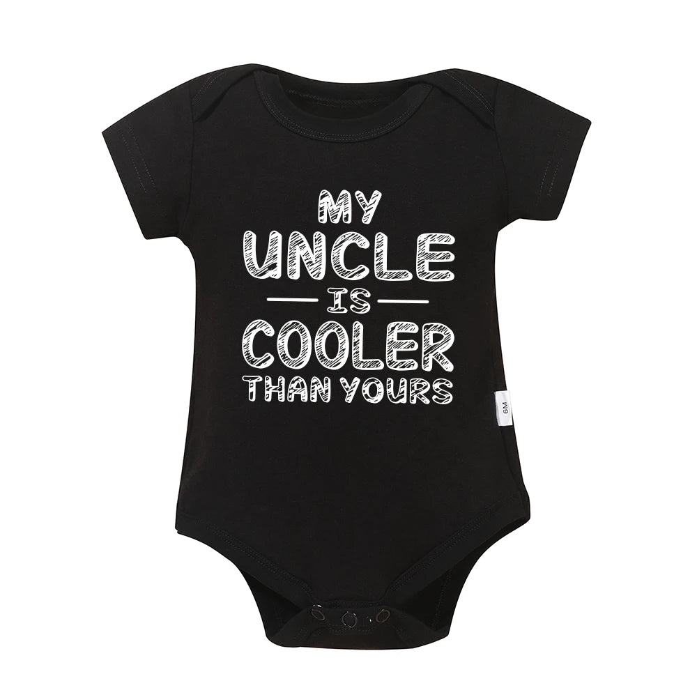 Toddler Jumpsuit MY UNCLE IS COOLER THE YOU Kawaii Baby Girl Boy Clothes Summer Cotton Onesie Summer Loose Breathable